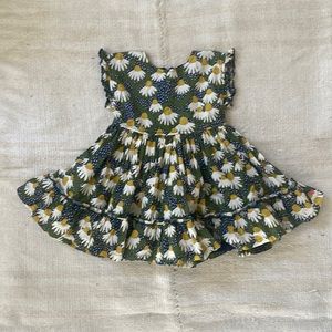 PINK CHICKEN floral organic cotton swing dress with zipper